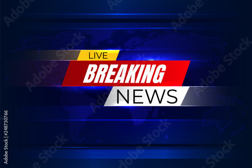 Breaking news background with graphic map