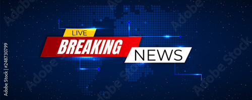 Breaking news background with graphic map