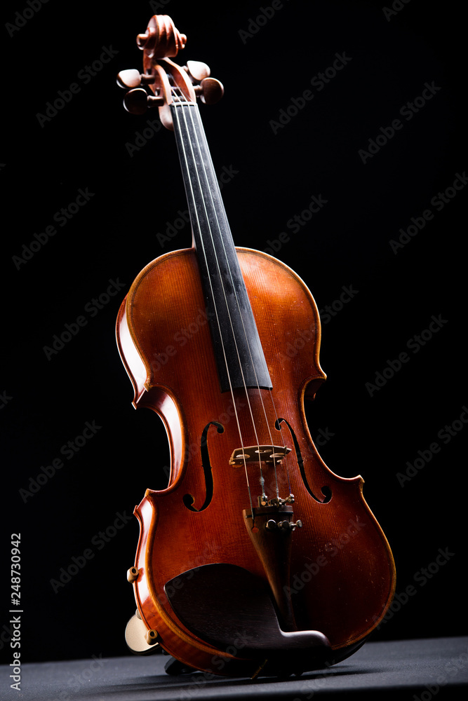 retro violin on a black background retro violin on a black background