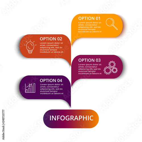 Vector business template for presentation. Business concept with 4 options, parts, steps or processes.