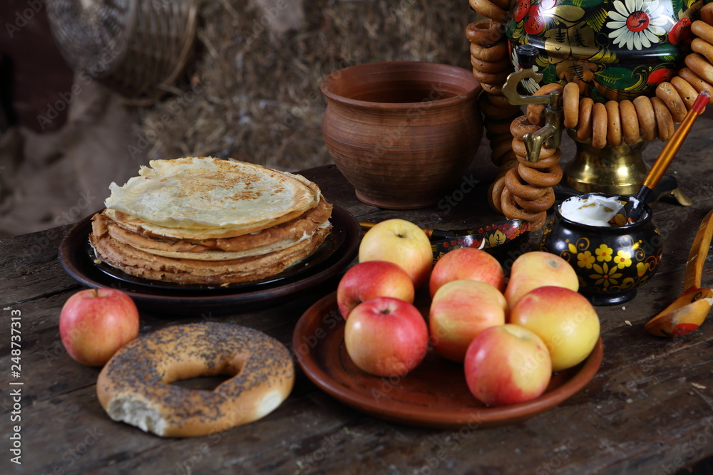 pancakes on the table. Pancake week pancakes on the table. Pancake week