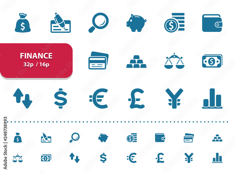 Finance Icons (2x magnification for preview) Finance Icons (2x magnification for preview)