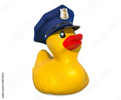Fotografie Police Rubber Duck, 3D rendering