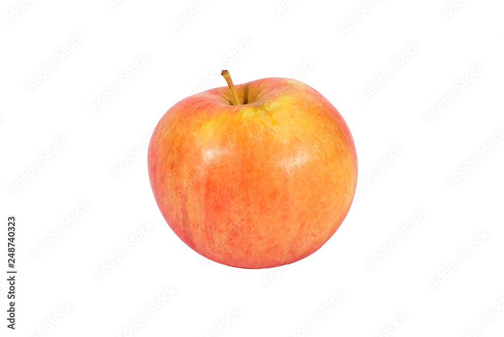 Yellow-orange Apple, isolated, on white background Yellow-orange Apple, isolated, on white background