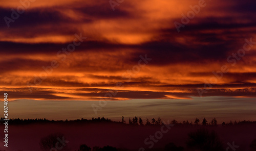 sunset over the lake