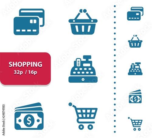 Shopping Icons (4x magnification for preview).