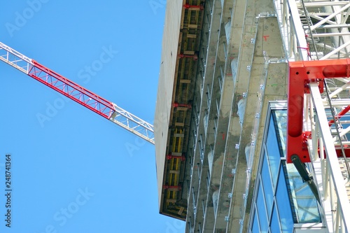 Crane attached to building