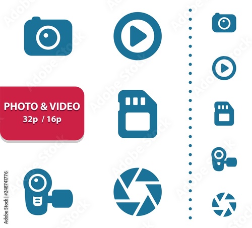 Photo & Video Icons (4x magnification for preview).