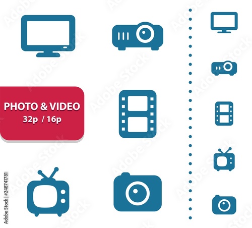 Photo & Video Icons (4x magnification for preview).