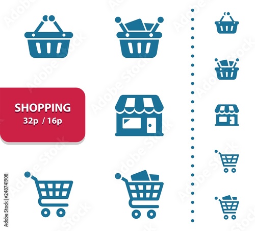 Shopping Icons (4x magnification for preview).