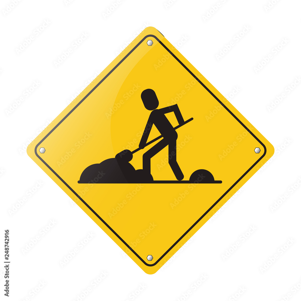 Construction road sign Construction road sign