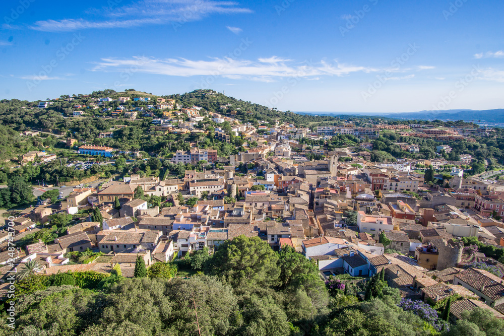 aerial view of landscape with a clear sky in begur city