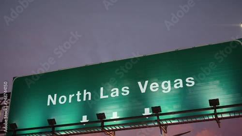 Airplane Landing North Las Vegas during a wonderful sunset