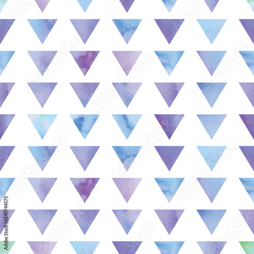 Vector seamless pattern with watercolor triangles