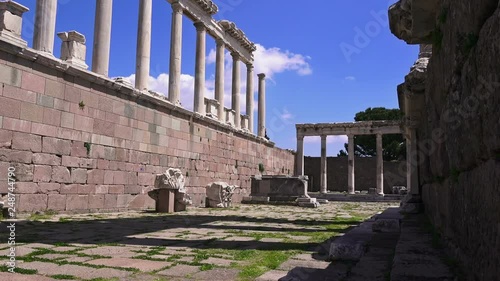 Pergamon museum, ruins of ancieny city, beautiful view in spring, Bergama, Turkey photo