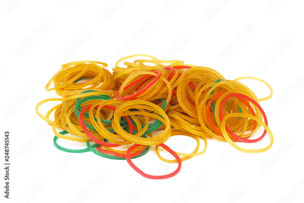 Rubber band white background.
