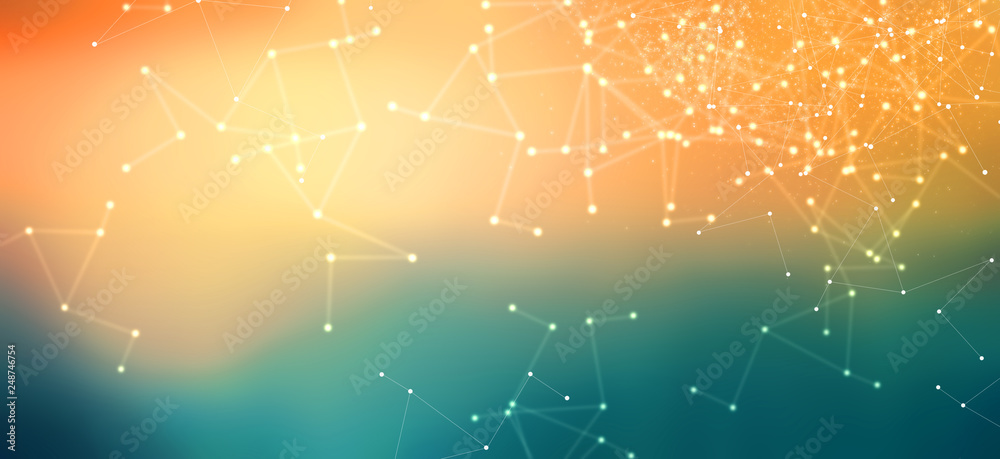 Fototapeta premium Abstract network technology futuristic ai gradient background