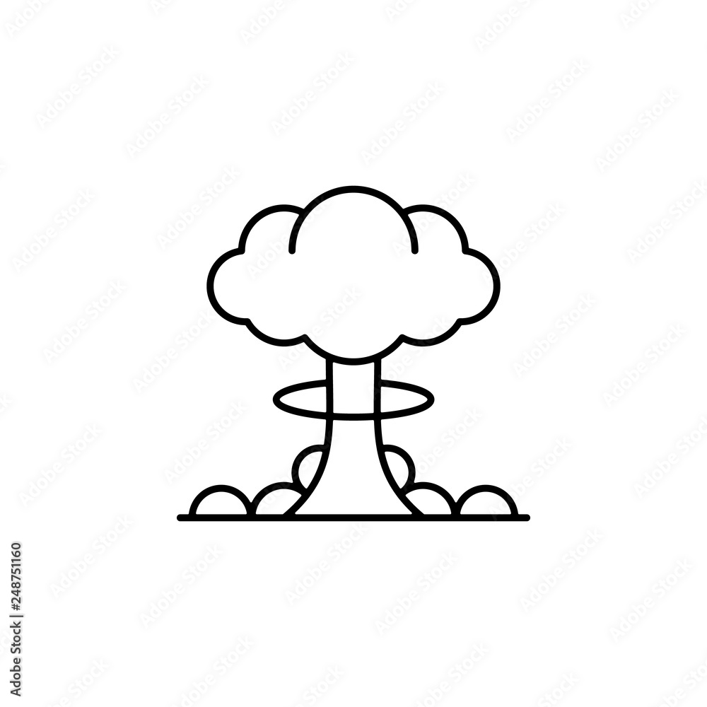 atomic, bomb, nuclear, war icon. Element of future pack for mobile concept and web apps icon. Thin line icon for website design and development, app development