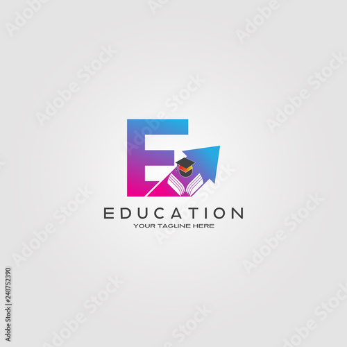 Education Logo template, vector logo for international school identity, global school, elements, icons or symbol, illustration -vector