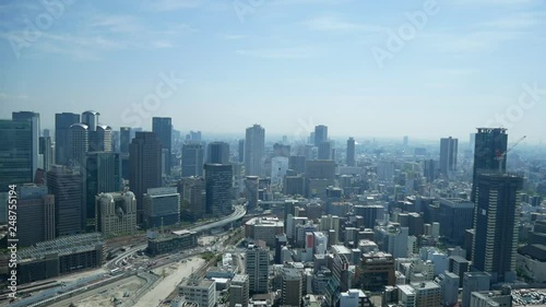 Osaka city view from umeda sky building when golden week vacation to japan 2018 photo