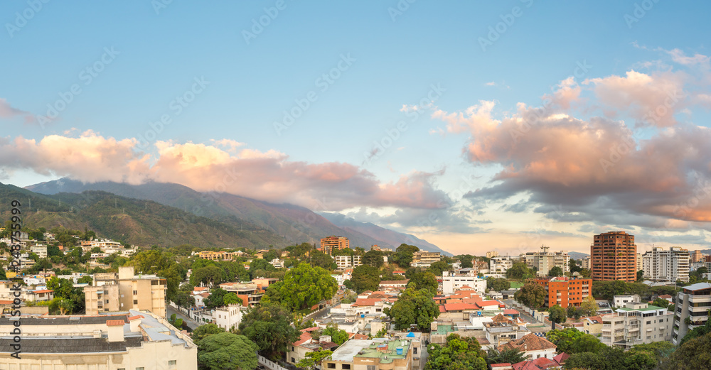 View of Caracas city, Venezuela's capital, at sunset