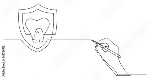 hand drawing business concept sketch of dental health protection