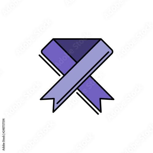 purple ribbon, sign, awareness icon. Element of feminism illustration. Premium quality graphic design icon. Signs and symbols collection icon for websites, web design