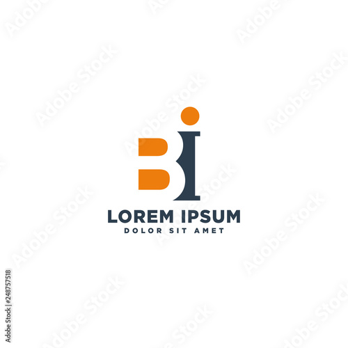 letter bi creative idea business logo template vector illustration