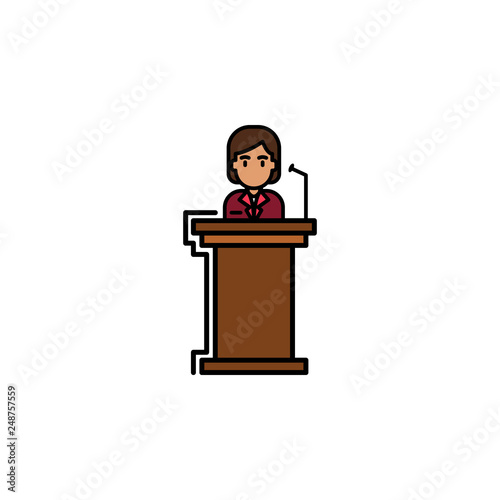 politician,speech,female,conference icon. Element of feminism illustration. Premium quality graphic design icon. Signs and symbols collection icon for websites, web design