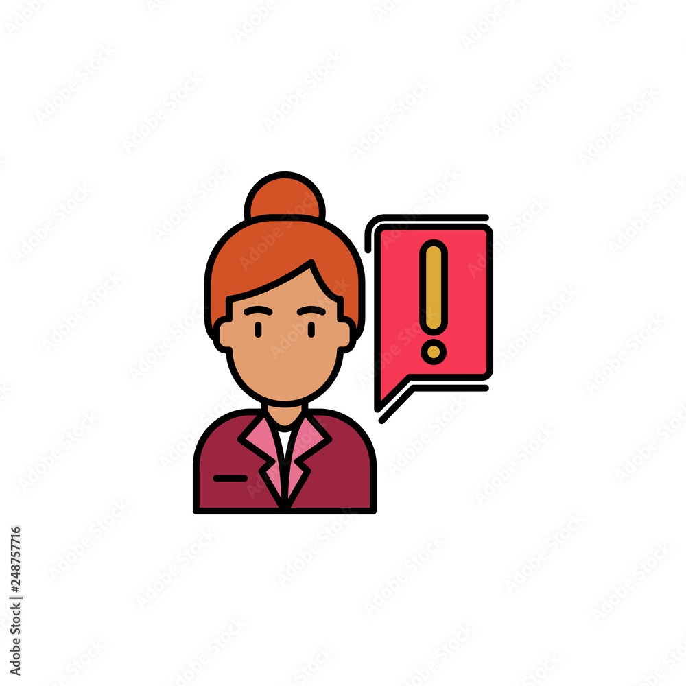 girl, symbol,protest,speech bubble icon. Element of feminism illustration. Premium quality graphic design icon. Signs and symbols collection icon for websites, web design