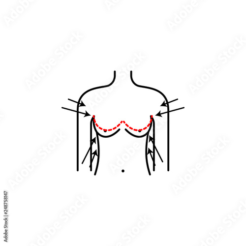 Breast reduction, woman  icon. Element of health care for mobile concept and web apps icon. Thin line icon for website design and development, app development