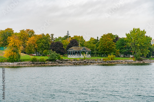 Beautiful city skyline along St Lawrence River