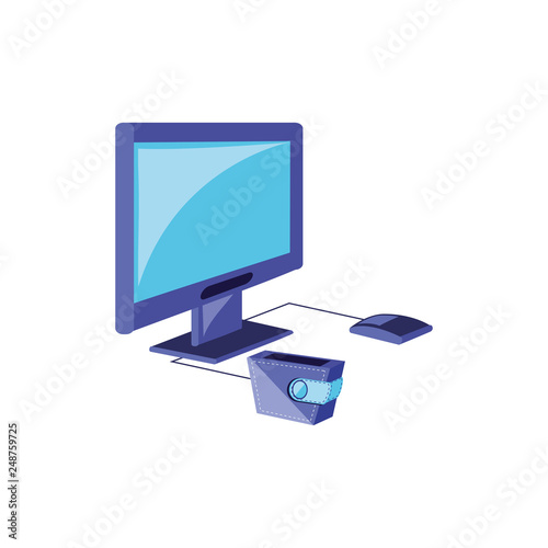 computer monitor with parasol store and wallet