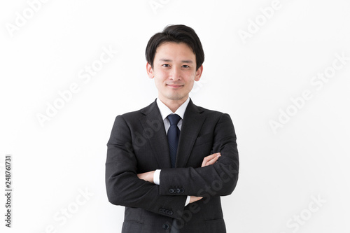 portrait of asian businessman isolated on white background