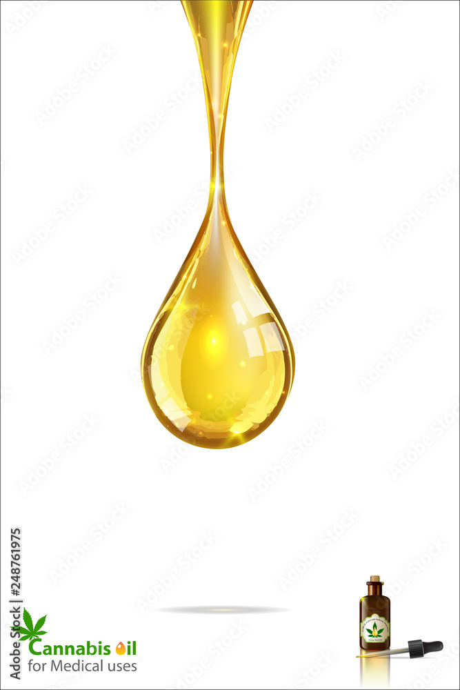 custom made wallpaper toronto digitalMarijuana plant and cannabis oil drop vector.