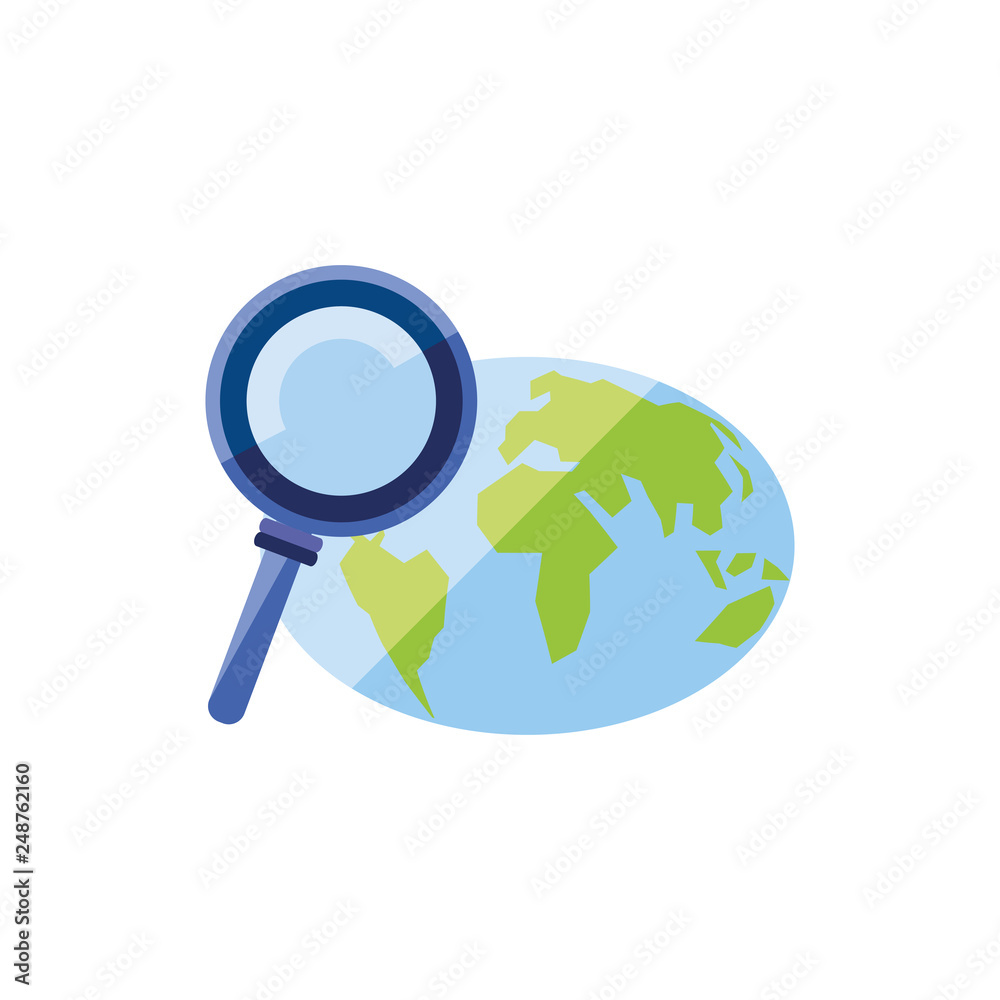 search magnifying glass with planet earth search magnifying glass with planet earth