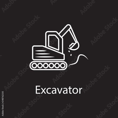 Excavator icon. Simple element illustration. Excavator symbol design from Construction collection set. Can be used in web and mobile