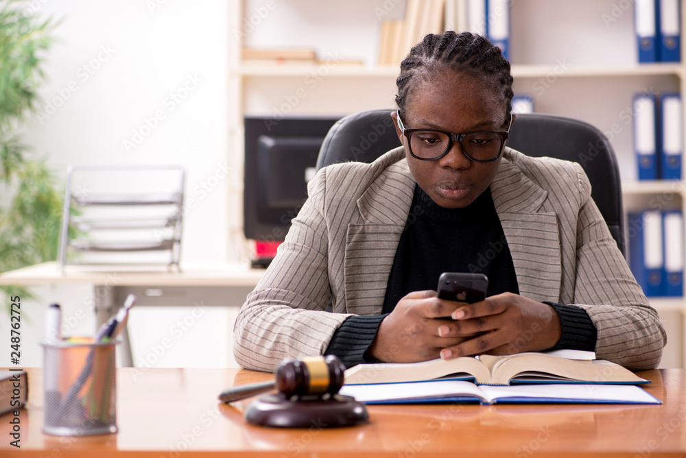 Black female lawyer in courthouse Black female lawyer in courthouse