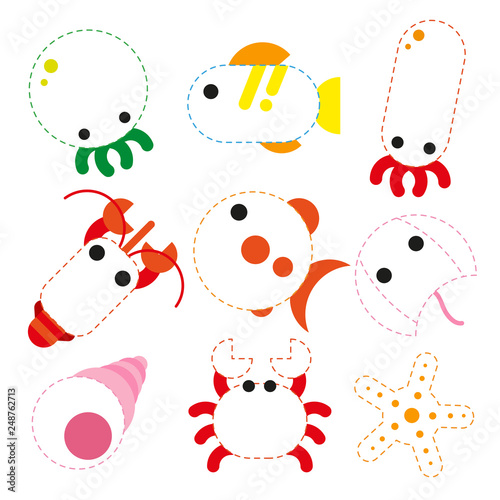ocean animals collection design