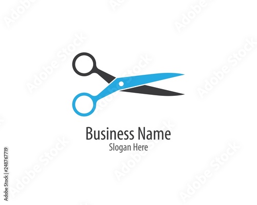 Scissors logo template vector icon