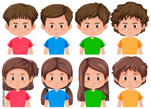 Set of different male and female character