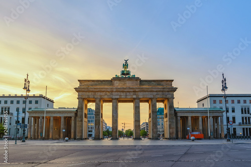 Berlin Germany  sunrise city skyline at Brandenburg Gate  Brandenburger Tor 