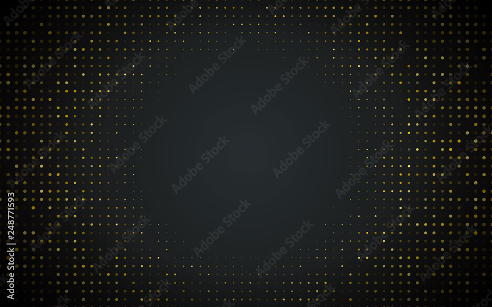 Golden halftone background. golden abstract glitters pattern. 
