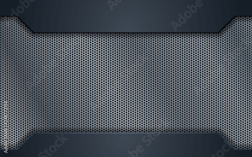 Abstract silver steel concept design. Black background.