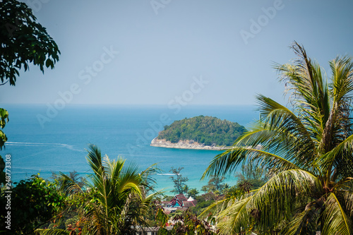 Beautiful view of Koh Pu (Crab Island). A small island peaceful island nearby Kata beach, Phuket, Thailand.