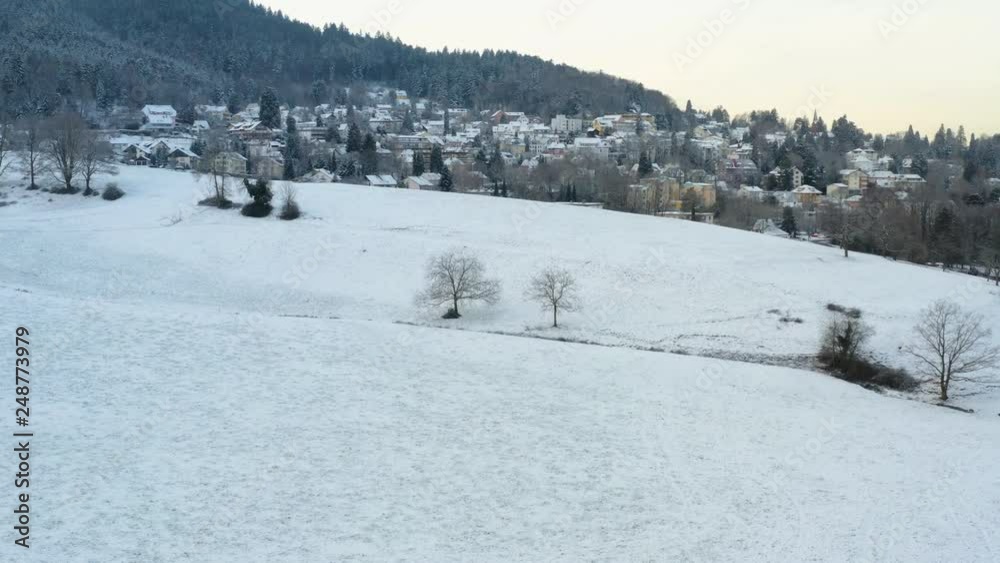Pan acros upper Badenweiler aerial in winter Pan acros upper Badenweiler aerial in winter