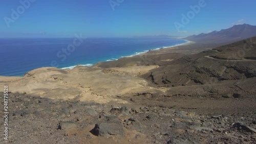 Scenic footage from Playa Barlevento on Fuertoventura, one of the Grand Canary Islands of Spain. photo