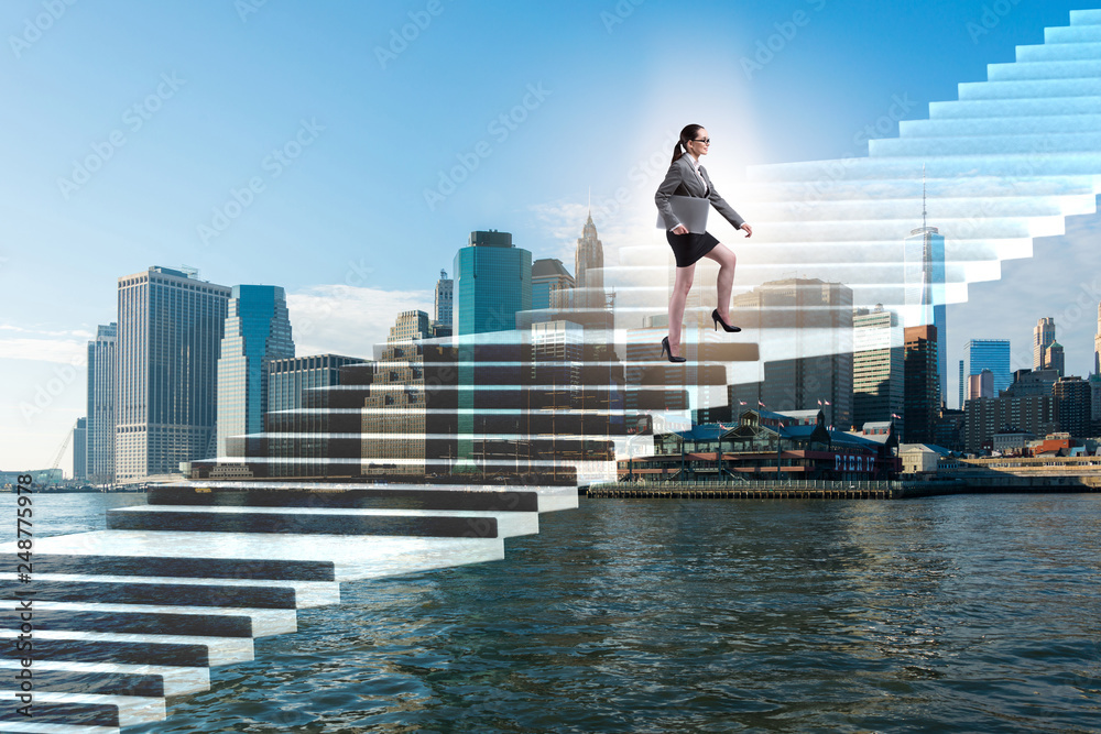 Businesswoman in ambition and determination concept Businesswoman in ambition and determination concept