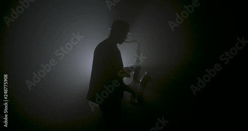 Saxophone player silhouette