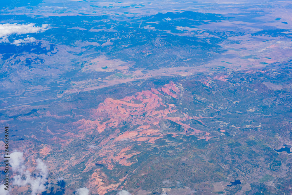 Aerial view of some rural desert area